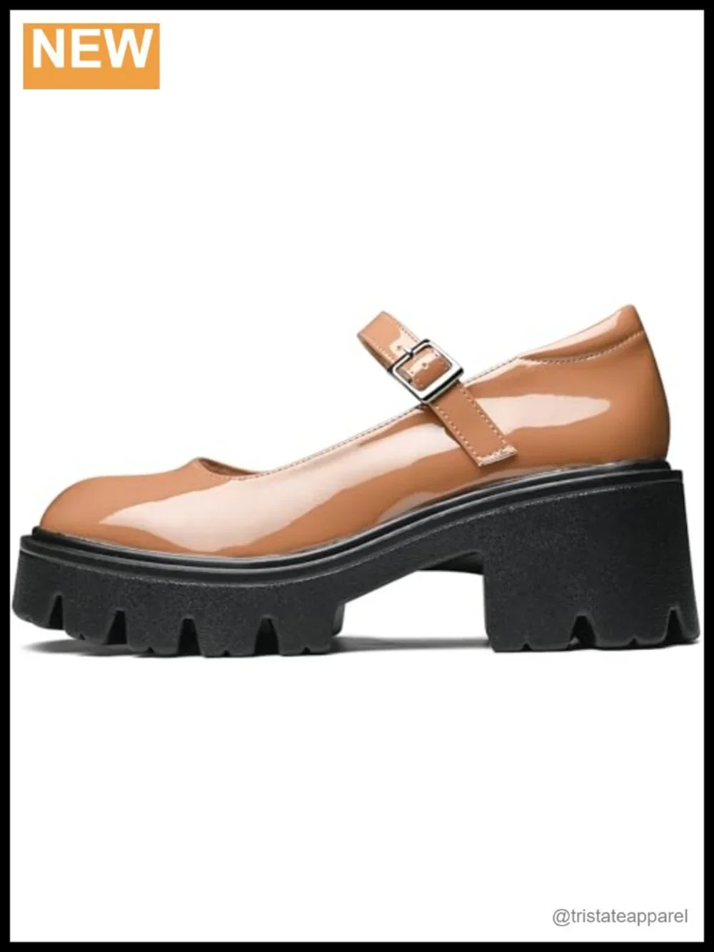 Mary Jane Platform Shoes - Chunky Block Heel Pumps with Adjustable Ankle Strap